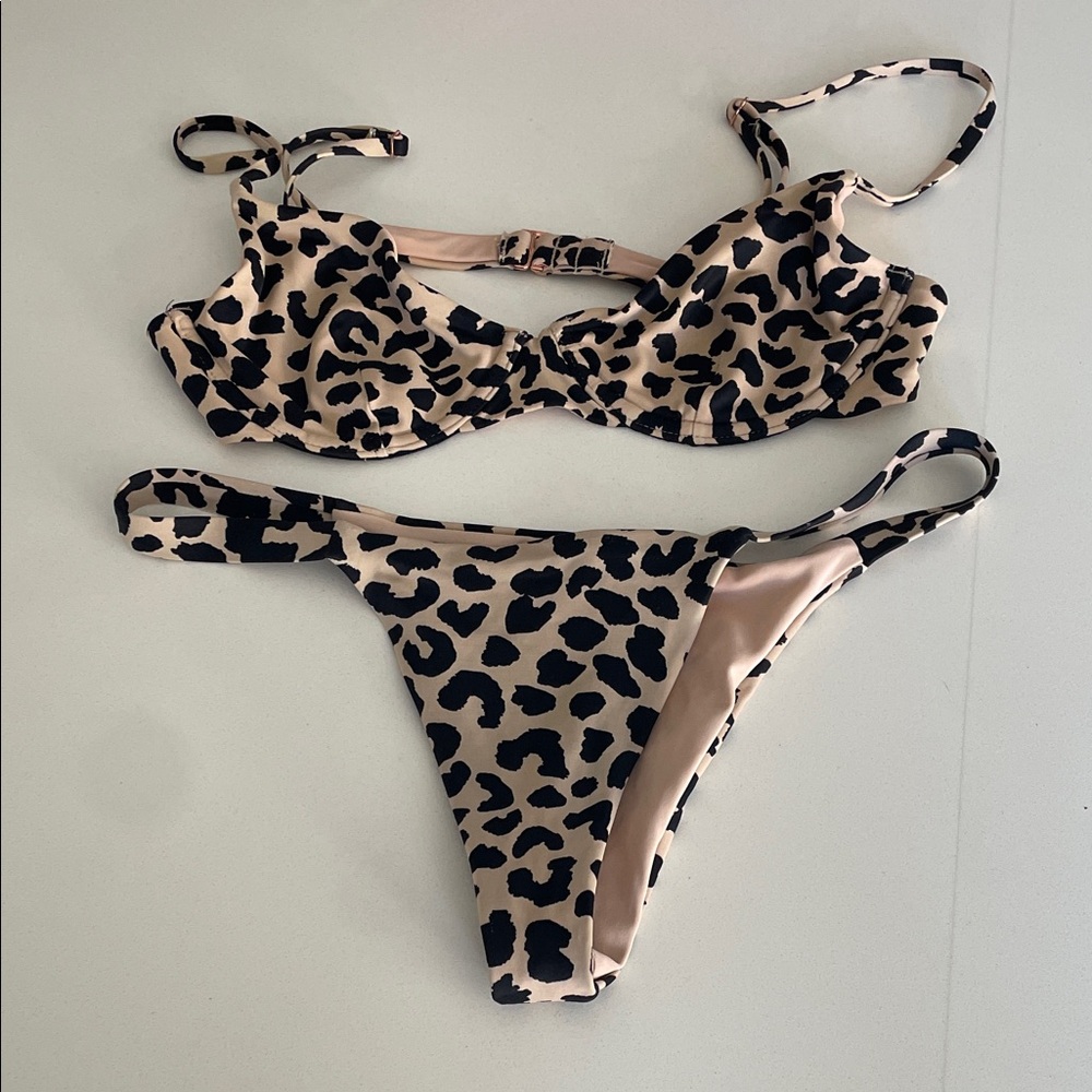 Leopard Print Bikini Set XS bottom small top Tori Praver